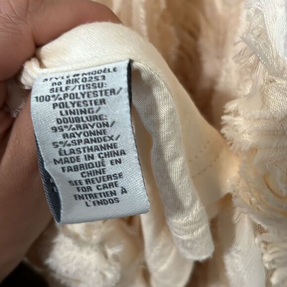 HD IN PARIS (Anthro) Floral Applique Full Midi A-Line Skirt, Ivory, Size 0 - Picture 9 of 10